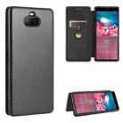 For Sony Xperia 8 Carbon Fiber Texture Horizontal Flip TPU + PC + PU Leather Case with Card Slot(Black) - 1