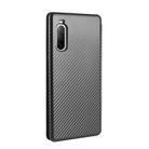 For Sony Xperia 10 II Carbon Fiber Texture Horizontal Flip TPU + PC + PU Leather Case with Card Slot(Black) - 3