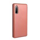 For Sony Xperia 10 II Carbon Fiber Texture Horizontal Flip TPU + PC + PU Leather Case with Card Slot(Brown) - 3