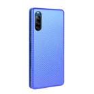 For Sony Xperia L4 Carbon Fiber Texture Horizontal Flip TPU + PC + PU Leather Case with Card Slot(Blue) - 3