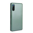 For Sony Xperia L4 Carbon Fiber Texture Horizontal Flip TPU + PC + PU Leather Case with Card Slot(Green) - 3