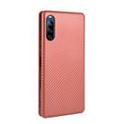 For Sony Xperia L4 Carbon Fiber Texture Horizontal Flip TPU + PC + PU Leather Case with Card Slot(Brown) - 3