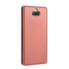 For Sony Xperia 10 Plus Carbon Fiber Texture Horizontal Flip TPU + PC + PU Leather Case with Card Slot(Brown) - 3