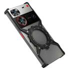 For ZTE nubia Z70 Ultra Gear Magnetic Holder Borderless Metal Phone Case(Black) - 1