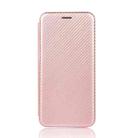 For Sony Xperia XZ3 Carbon Fiber Texture Horizontal Flip TPU + PC + PU Leather Case with Card Slot(Pink) - 2