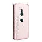 For Sony Xperia XZ3 Carbon Fiber Texture Horizontal Flip TPU + PC + PU Leather Case with Card Slot(Pink) - 2