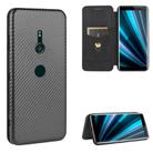 For Sony Xperia XZ3 Carbon Fiber Texture Horizontal Flip TPU + PC + PU Leather Case with Card Slot(Black) - 1
