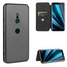 For Sony Xperia XZ3 Carbon Fiber Texture Horizontal Flip TPU + PC + PU Leather Case with Card Slot(Black) - 1