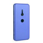 For Sony Xperia XZ3 Carbon Fiber Texture Horizontal Flip TPU + PC + PU Leather Case with Card Slot(Blue) - 2