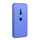 For Sony Xperia XZ3 Carbon Fiber Texture Horizontal Flip TPU + PC + PU Leather Case with Card Slot(Blue) - 3