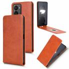 For HMD Fusion 5G Magnetic Vertical Flip Leather Phone Case(Brown) - 1