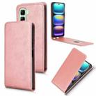 For Infinix Hot 50 4G Magnetic Vertical Flip Leather Phone Case(Rose Gold) - 1