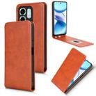 For Infinix Hot 50i 4G Magnetic Vertical Flip Leather Phone Case(Brown) - 1