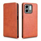 For Infinix Hot 50i 4G Magnetic Vertical Flip Leather Phone Case(Brown) - 2