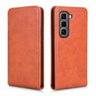 For Infinix Hot 50 Pro+ 4G Magnetic Vertical Flip Leather Phone Case(Brown) - 2