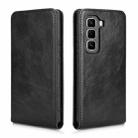 For Infinix Hot 50 Pro 4G Magnetic Vertical Flip Leather Phone Case(Black) - 2