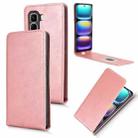 For Infinix Hot 50 Pro 4G Magnetic Vertical Flip Leather Phone Case(Rose Gold) - 1