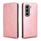 For Infinix Hot 50 Pro 4G Magnetic Vertical Flip Leather Phone Case(Rose Gold) - 2