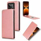 For Realme GT 7 Pro 5G Magnetic Vertical Flip Leather Phone Case(Rose Gold) - 1