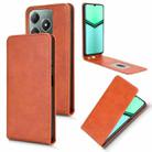 For Realme Note 60 4G / C63 4G / C61 4G Magnetic Vertical Flip Leather Phone Case(Brown) - 1
