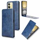 For Realme C75 4G Magnetic Vertical Flip Leather Phone Case(Blue) - 1