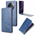 For Realme 13+ Magnetic Vertical Flip Leather Phone Case(Blue) - 1