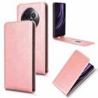 For Realme 13+ Magnetic Vertical Flip Leather Phone Case(Rose Gold) - 1