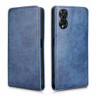 For TCL 505 4G Magnetic Vertical Flip Leather Phone Case(Blue) - 2