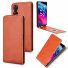 For TCL 505 4G Magnetic Vertical Flip Leather Phone Case(Brown) - 1