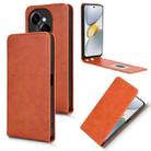 For Tecno Spark Go 1 / Pop 9 4G Magnetic Vertical Flip Leather Phone Case(Brown) - 1