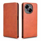 For Tecno Spark Go 1 / Pop 9 4G Magnetic Vertical Flip Leather Phone Case(Brown) - 2