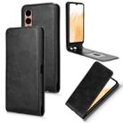 For Fujitsu Arrows F-52E We2 Magnetic Vertical Flip Leather Phone Case(Black) - 1