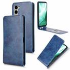 For Fujitsu Arrows F-51E We2 Plus Magnetic Vertical Flip Leather Phone Case(Blue) - 1