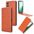 For Fujitsu Arrows F-51E We2 Plus Magnetic Vertical Flip Leather Phone Case(Brown) - 1