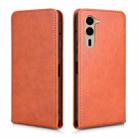 For Fujitsu Arrows F-51E We2 Plus Magnetic Vertical Flip Leather Phone Case(Brown) - 2