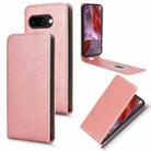 For Google Pixel 9a Magnetic Vertical Flip Leather Phone Case(Rose Gold) - 1