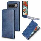For Google Pixel 9 Pro XL Magnetic Vertical Flip Leather Phone Case(Blue) - 1