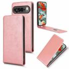 For Google Pixel 9 Pro XL Magnetic Vertical Flip Leather Phone Case(Rose Gold) - 1