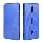 For ZTE nubia Red Magic 5S Carbon Fiber Texture Horizontal Flip TPU + PC + PU Leather Case with Card Slot(Blue) - 2