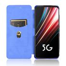 For ZTE nubia Red Magic 5S Carbon Fiber Texture Horizontal Flip TPU + PC + PU Leather Case with Card Slot(Blue) - 3