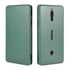 For ZTE nubia Red Magic 5S Carbon Fiber Texture Horizontal Flip TPU + PC + PU Leather Case with Card Slot(Green) - 2