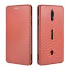 For ZTE nubia Red Magic 5S Carbon Fiber Texture Horizontal Flip TPU + PC + PU Leather Case with Card Slot(Brown) - 2