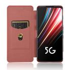 For ZTE nubia Red Magic 5S Carbon Fiber Texture Horizontal Flip TPU + PC + PU Leather Case with Card Slot(Brown) - 3