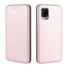 For ZTE Axon 11 5G Carbon Fiber Texture Horizontal Flip TPU + PC + PU Leather Case with Card Slot(Pink) - 2