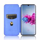 For ZTE Axon 11 5G Carbon Fiber Texture Horizontal Flip TPU + PC + PU Leather Case with Card Slot(Blue) - 3