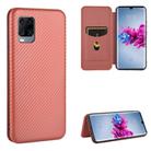 For ZTE Axon 11 5G Carbon Fiber Texture Horizontal Flip TPU + PC + PU Leather Case with Card Slot(Brown) - 1