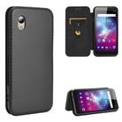 For ZTE Blade A3 Lite Carbon Fiber Texture Horizontal Flip TPU + PC + PU Leather Case with Card Slot(Black) - 1