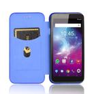 For ZTE Blade A3 Lite Carbon Fiber Texture Horizontal Flip TPU + PC + PU Leather Case with Card Slot(Blue) - 3