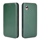 For ZTE Blade A3 Lite Carbon Fiber Texture Horizontal Flip TPU + PC + PU Leather Case with Card Slot(Green) - 2