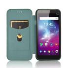 For ZTE Blade A3 Lite Carbon Fiber Texture Horizontal Flip TPU + PC + PU Leather Case with Card Slot(Green) - 3